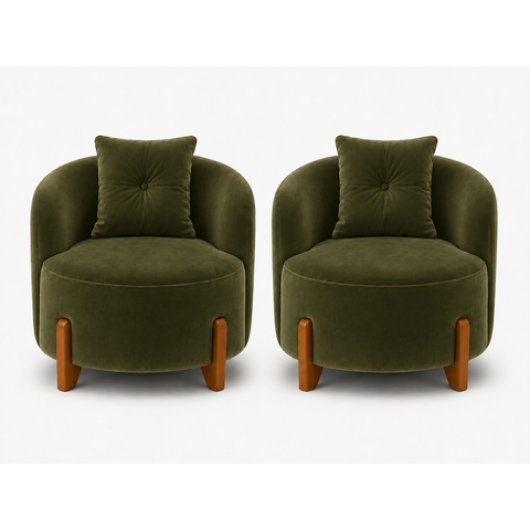 Kit 2 Poltronas de Escritório Aura Confortáveis com Design Curvo Orgânico