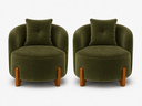Ver imagem 1 de Kit 2 Poltronas de Escritório Aura Confortáveis com Design Curvo Orgânico