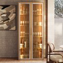 Ver imagem 1 de Cristaleira Plena 2 Portas com Vidro Reflecta e LED Cinamon/Nude Prime Tx - Demóbile