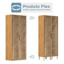 Ver imagem 5 de Cristaleira Plena 2 Portas com Vidro Reflecta e LED Cinamon/Nude Prime Tx - Demóbile