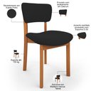 Ver imagem 4 de Kit 02 Cadeiras para Sala de Jantar Cozinha Living Estofada Dara L02 Suede Preto - Lyam Decor