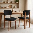 Ver imagem 3 de Kit 02 Cadeiras para Sala de Jantar Cozinha Living Estofada Dara L02 Suede Preto - Lyam Decor