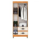 Ver imagem 3 de Guarda-roupa Solteiro Sole 3 Portas 2 Gavetas Cinamomo/off White - Pnr Móveis