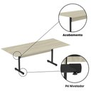 Ver imagem 6 de Mesa de Reunião 200cm para Escritório com Pés Tubulares em Aço Linha P15