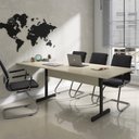 Ver imagem 5 de Mesa de Reunião 200cm para Escritório com Pés Tubulares em Aço Linha P15