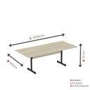 Ver imagem 2 de Mesa de Reunião 200cm para Escritório com Pés Tubulares em Aço Linha P15
