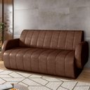 Ver imagem 5 de Sofá 2 Lugares Sala Living Orgânico 168cm Fávara K01 Couríssimo Marrom - Lyam Decor