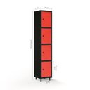 Ver imagem 2 de Armário Locker Guarda-volume de Aço 4 Portas com Fecho para Cadeado Vestiário Academia