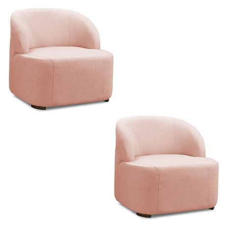 Poltrona Decorativa Orgânica Kit 2 Diully Bouclê E03 - D’Rossi