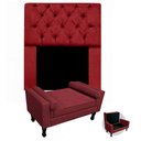 Ver imagem 1 de Kit Cabeceira Mirage + Calçadeira Baú Felix Solteiro 100cm Suede - Ecotec Decor:Vinho