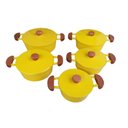 Ver imagem 2 de Jogo 5 Panelas Alumínio Batido Fundido Amarelas Tampa Pesada