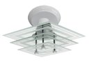 Ver imagem 1 de Lustre Plafon Square 3 Vidros Quadrados Filetado Sala Quarto