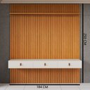Ver imagem 3 de Painel para TV até 55 Polegadas Ripado MDF 250CMX184CM Royale Yescasa Naturale/Off White