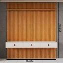 Ver imagem 3 de Painel para TV até 55 Polegadas Ripado MDF 250CMX184CM Royale Yescasa Naturale/Off White