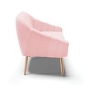 Ver imagem 6 de Namoradeira 02 Lugares Suede Rosa Bebê Pés Palito Natural