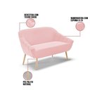Ver imagem 4 de Namoradeira 02 Lugares Suede Rosa Bebê Pés Palito Natural