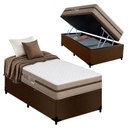 Ver imagem 1 de Cama Box com Baú Solteiro Bioclassic Molas Ensacadas Suede Marrom 88cm Royal Sleep