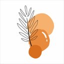Ver imagem 2 de Adesivo Floral Boho Laranja Estilo Nórdico 100x69 Minimalista Mod.02