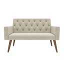 Ver imagem 1 de Estilo na Recepção Kit Namoradeira + 2 Poltronas Capitonê Bege