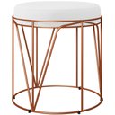 Ver imagem 2 de Kit 02 Puffs Decorativo Aramado Bronze Zaya L02 Corano Branco - Lyam Decor