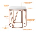 Ver imagem 4 de Kit 02 Puffs Decorativo Aramado Bronze Zaya L02 Corano Branco - Lyam Decor