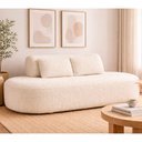 Ver imagem 7 de Sofá Orgânico 210cm Serina Bouclé Off White - Sallar Home