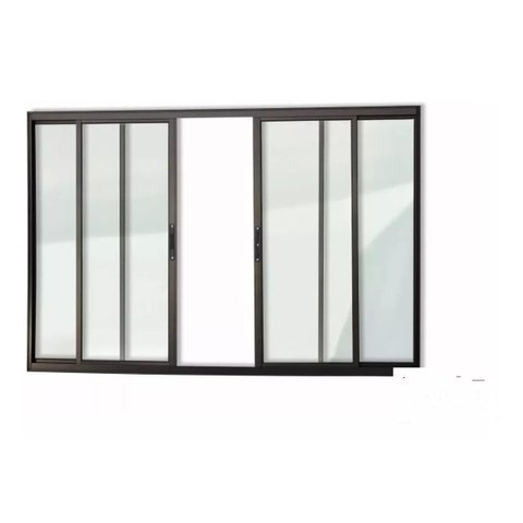 Vitro de Alumínio Preto 4fls. 1,00 (a) X 1,50 (l) Linha Modular com Vidro sem Grade