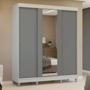 Ver imagem 1 de Guarda-Roupa Casal com Pés 3 Portas de Correr com Espelho Reno Madesa