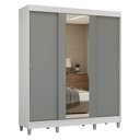 Ver imagem 3 de Guarda-Roupa Casal com Pés 3 Portas de Correr com Espelho Reno Madesa