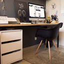 Ver imagem 6 de Cadeira Charles Eames com Braços Eiffel Quarto Escritório Sala Design Wood - Preta