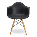 Ver imagem 2 de Cadeira Charles Eames com Braços Eiffel Quarto Escritório Sala Design Wood - Preta