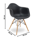 Ver imagem 5 de Cadeira Charles Eames com Braços Eiffel Quarto Escritório Sala Design Wood - Preta