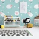 Ver imagem 2 de Papel de parede adesivo infantil azul bebê ovelha ovelhinha