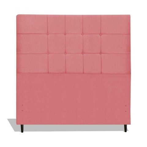 Cabeceira Estofada Box Casal King Size Encosto para Cama Maveric 195x126 Cm Rosa