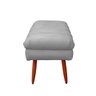 Puff Aparador Estofado Italy Decorativo Veludo Cinza Claro - 5