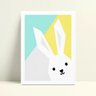 quadro quadro infantil colorido coelho branco - 1
