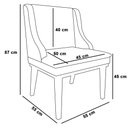 Ver imagem 4 de Kit 10 Cadeiras Estofadas para Sala de Jantar Base Fixa de Madeira Preto Lia Linho Cinza - Ibiza