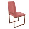 Cadeira de Jantar Office Sttan Industrial Escritório Sala Ferro Bronze Suede Rose Gold - Amey Decor - 2