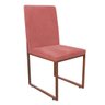 Cadeira de Jantar Office Sttan Industrial Escritório Sala Ferro Bronze Suede Rose Gold - Amey Decor - 1