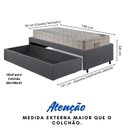 Ver imagem 5 de Base Box Cama Solteiro Sapateira Suede Cinza e Colchão Airtech Ortobom 88x188
