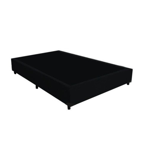 Base Box Blindado Casal Acolchoes Poliéster Preto 40x138x188