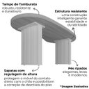 Ver imagem 3 de Mesa para Escritório com Tampo Curvado e Pés Ripados Nogal/Preto