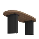 Ver imagem 7 de Mesa para Escritório com Tampo Curvado e Pés Ripados Nogal/Preto