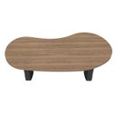 Ver imagem 6 de Mesa para Escritório com Tampo Curvado e Pés Ripados Nogal/Preto