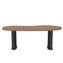 Ver imagem 1 de Mesa para Escritório com Tampo Curvado e Pés Ripados Nogal/Preto