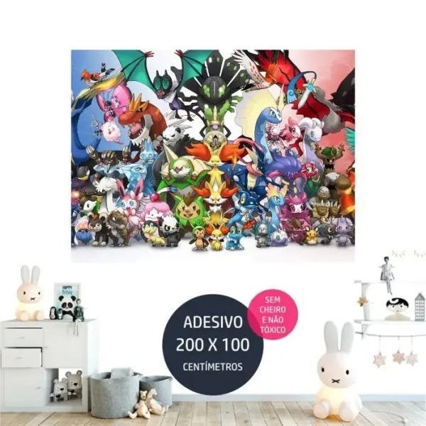 Papel De Parede Adesivo Pokemon 1m