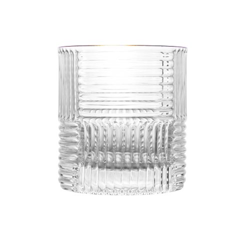 2 Copos Altos de Whisky com Borda Dourada Chess 320ml Wolff:transparente