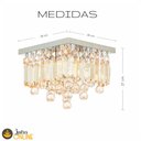 Ver imagem 3 de Luminaria Plafon de Cristal Legitimo Ambar de 25x25cm