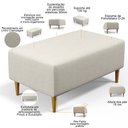 Ver imagem 3 de Puff Decorativo Sala de Estar Cléo W01 Pés Palito 90 cm - Lyam Decor Cléo Pés Palito Linho Champagne