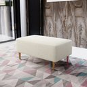 Ver imagem 1 de Puff Decorativo Sala de Estar Cléo W01 Pés Palito 90 cm - Lyam Decor Cléo Pés Palito Linho Champagne